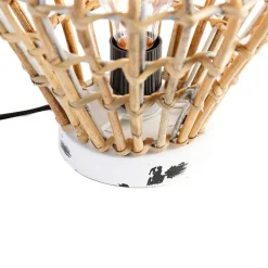 Landelijke tafellamp bamboe met wit - Canna Diamond