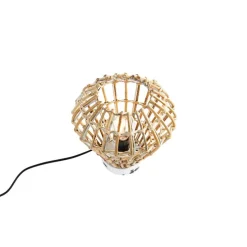 Landelijke tafellamp bamboe met wit - Canna Diamond