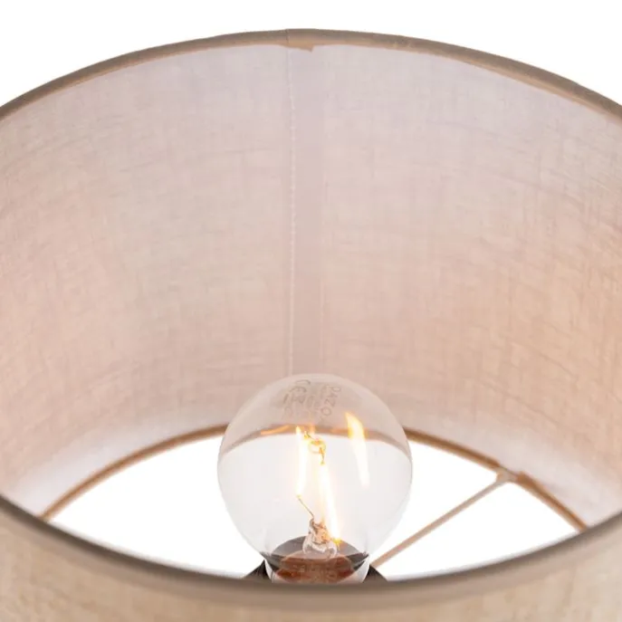 Landelijke tafellamp beige met bruin 43 cm - Lipa