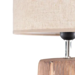 Landelijke tafellamp beige met bruin 43 cm - Lipa