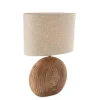 Landelijke tafellamp beige met bruin 53 cm - Djo