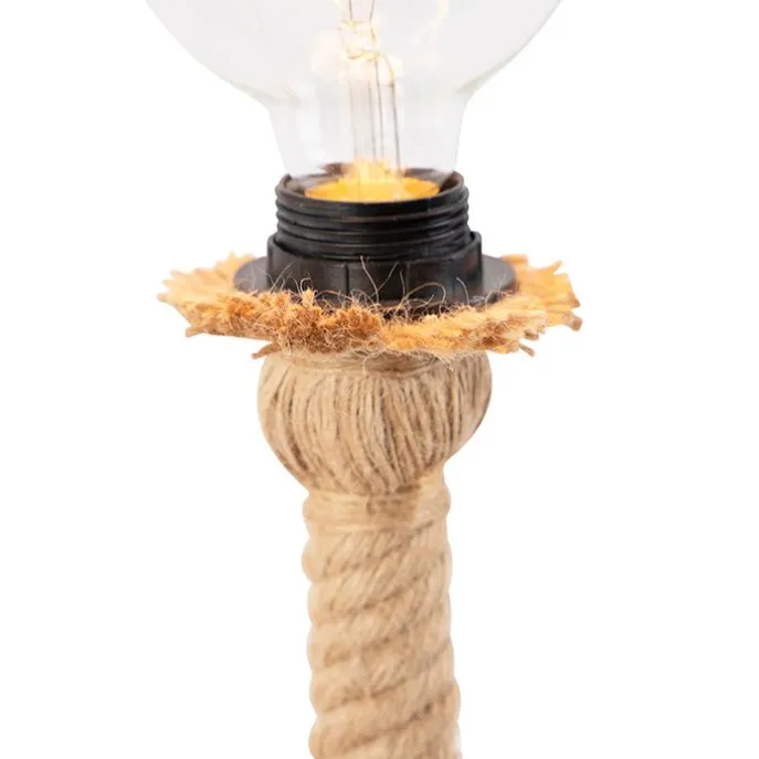 Landelijke tafellamp bruin touw - Ropa