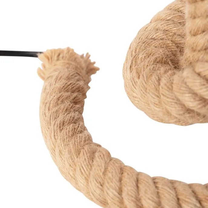 Landelijke tafellamp bruin touw - Ropa