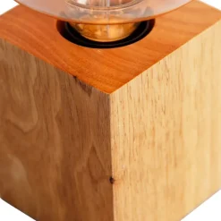 Landelijke tafellamp hout naturel incl. LED G140 - Bloc