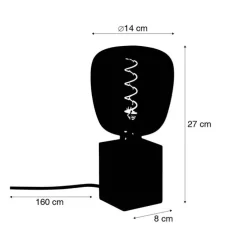 Landelijke tafellamp hout naturel incl. LED G140 - Bloc