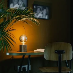 Landelijke tafellamp hout naturel - Bloc