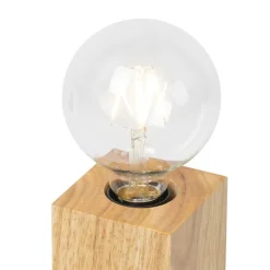 Landelijke tafellamp hout naturel - Bloc