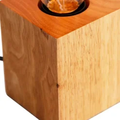 Landelijke tafellamp hout naturel incl. LED G220 - Bloc