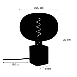 Landelijke tafellamp hout naturel incl. LED G220 - Bloc