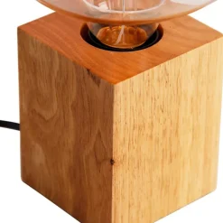 Landelijke tafellamp hout naturel incl. LED G170 - Bloc
