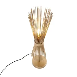 Landelijke tafellamp messing - Broom