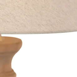 Landelijke tafellamp met linnen kap beige 55 cm - Burdock