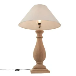 Landelijke tafellamp met linnen kap beige 55 cm - Burdock
