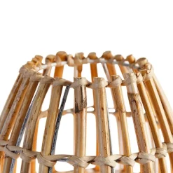 Landelijke tafellamp tripod bamboe met wit - Canna Capsule