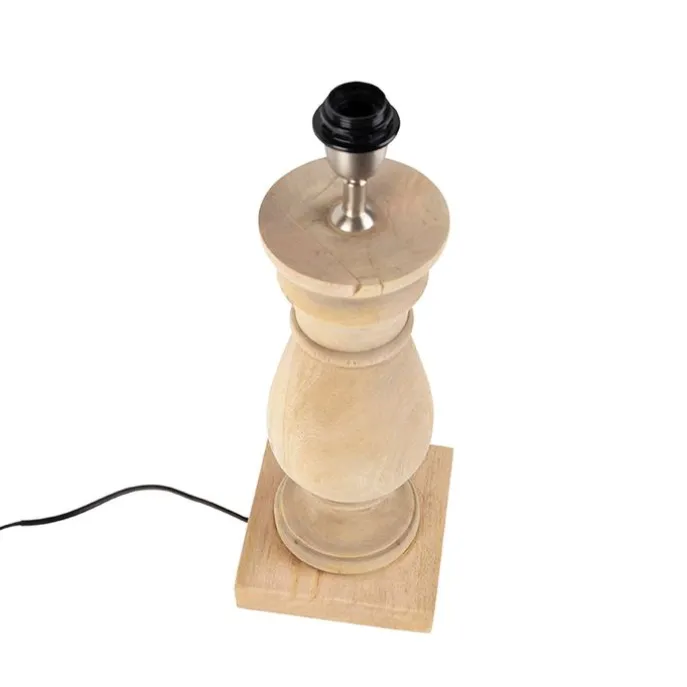 Landelijke tafellamp zonder kap naturel hout - Catnip