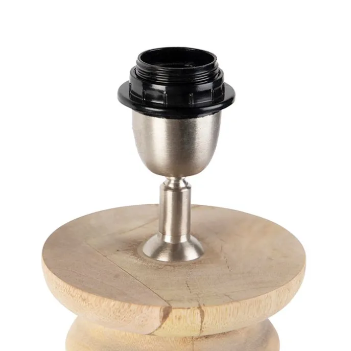 Landelijke tafellamp zonder kap naturel hout - Catnip