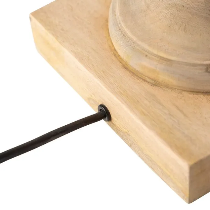 Landelijke tafellamp zonder kap naturel hout - Catnip