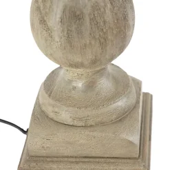 Landelijke tafellamp zonder kap vintage grijs hout - Hyssop