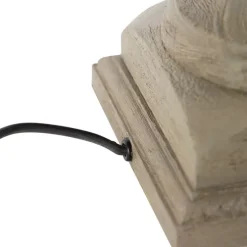 Landelijke tafellamp zonder kap vintage grijs hout - Hyssop