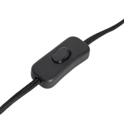 Landelijke tafellamp zwart met rotan 25 cm - Kata