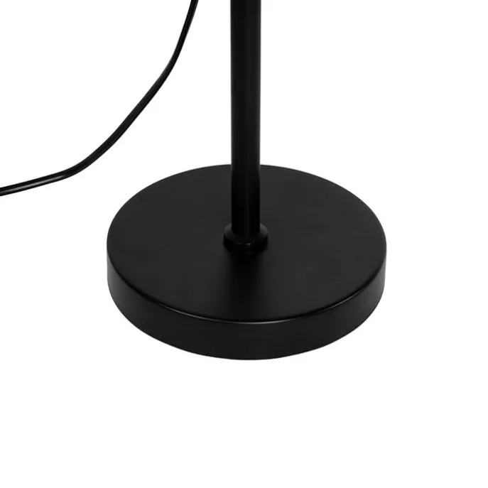 Landelijke tafellamp zwart met hout - Stronk