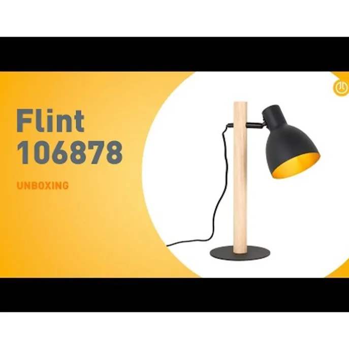 Landelijke tafellamp zwart met hout - Flint