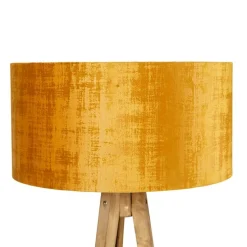 Landelijke tripod vintage hout met kap goud 50 cm - Tripod Classic