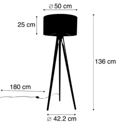Landelijke tripod vintage hout met kap goud 50 cm - Tripod Classic