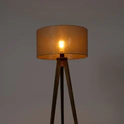 Landelijke tripod vintage hout met kap taupe 50 cm - Tripod Classic