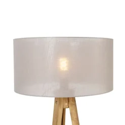 Landelijke tripod vintage hout met kap taupe 50 cm - Tripod Classic