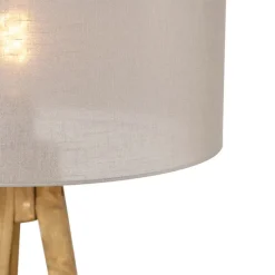 Landelijke tripod vintage hout met kap taupe 50 cm - Tripod Classic