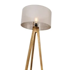 Landelijke tripod vintage hout met kap taupe 50 cm - Tripod Classic
