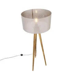 Landelijke tripod vintage hout met kap taupe 50 cm - Tripod Classic