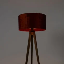 Landelijke tripod vintage hout met kap rood 50 cm - Tripod Classic