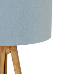 Landelijke tripod vintage hout met kap lichtblauw 50 cm - Tripod Classic