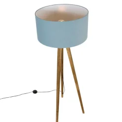 Landelijke tripod vintage hout met kap lichtblauw 50 cm - Tripod Classic