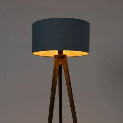 Landelijke tripod vintage hout met kap lichtblauw 50 cm - Tripod Classic