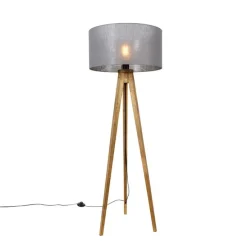 Landelijke tripod vintage hout met kap donkergrijs 50 cm - Tripod Classic