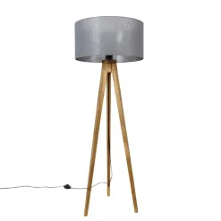 Landelijke tripod vintage hout met kap donkergrijs 50 cm - Tripod Classic