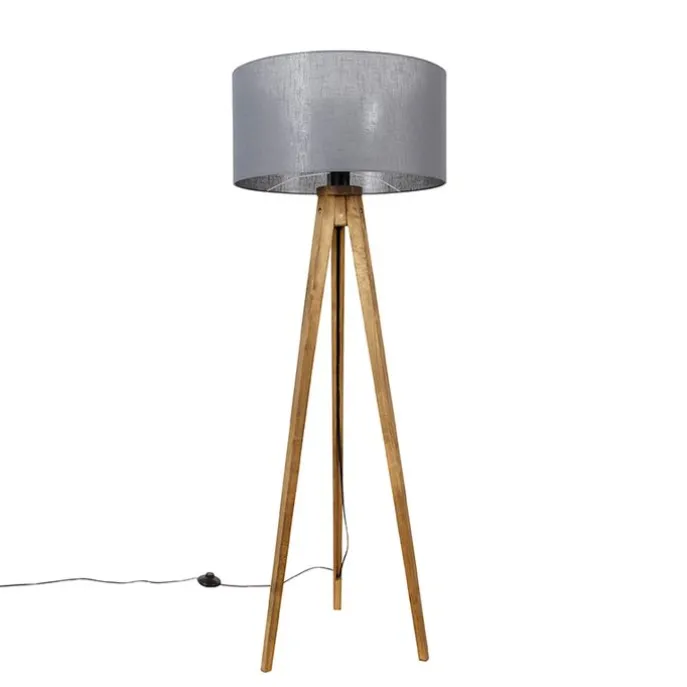 Landelijke tripod vintage hout met kap donkergrijs 50 cm - Tripod Classic