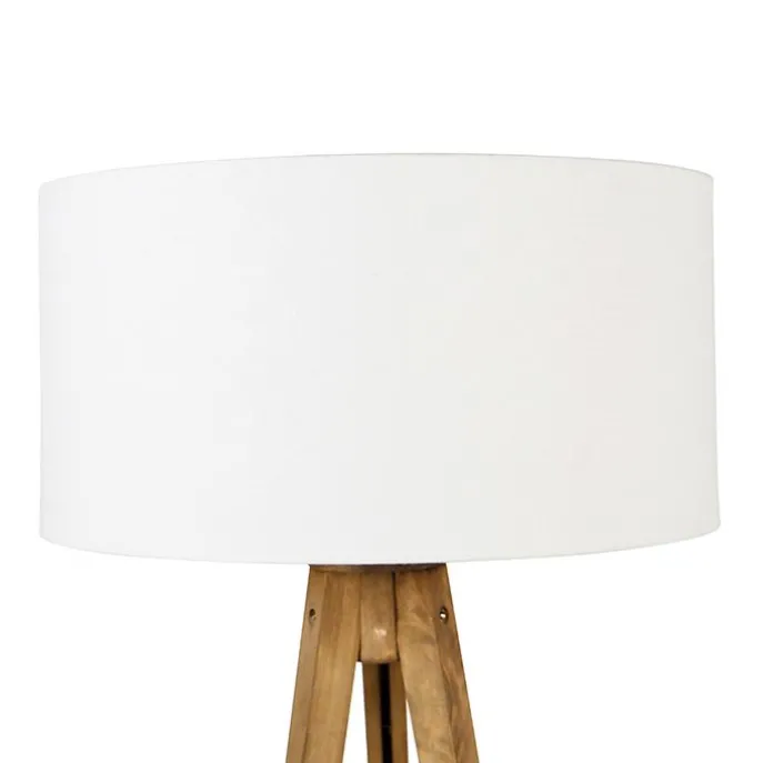 Landelijke tripod vintage hout met kap wit 50 cm - Tripod Classic