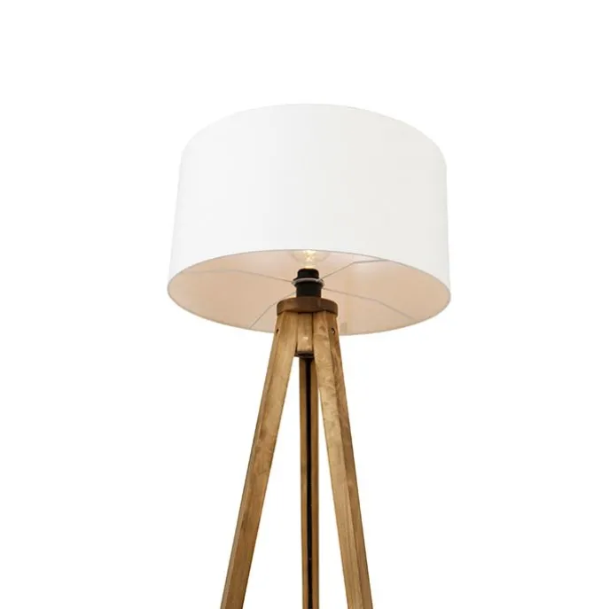 Landelijke tripod vintage hout met kap wit 50 cm - Tripod Classic