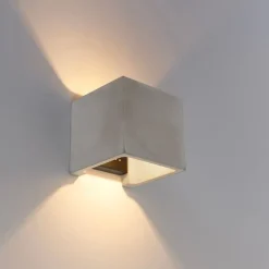 Landelijke vierkante wandlamp beton - Alban