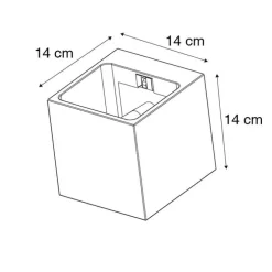 Landelijke vierkante wandlamp beton - Alban