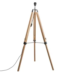 Landelijke vloerlamp hout zonder kap - Tripod