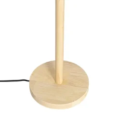 Landelijke vloerlamp hout met linnen kap beige 32 cm - Mels