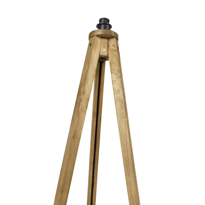 Landelijke vloerlamp tripod vintage hout - Tripod Classic