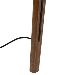 Landelijke vloerlamp tripod walnoot hout - Tripod Classic