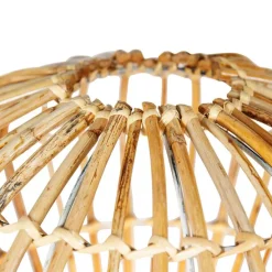 Landelijke vloerlamp tripod bamboe met wit - Canna Diamond