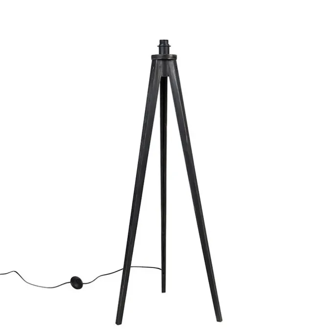 Landelijke vloerlamp tripod zwart - Tripod Classic